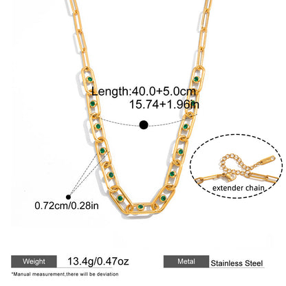 Green Stone Layered Necklaces — dimensions and size reference 10
