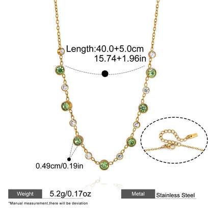 Green Stone Layered Necklaces — dimensions and size reference 11