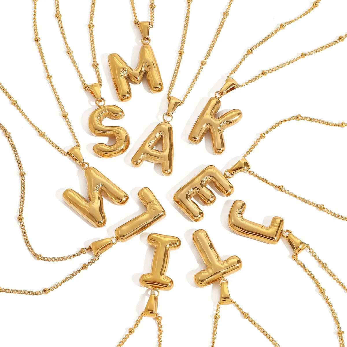Alphabet Pendant Necklaces — product view 01