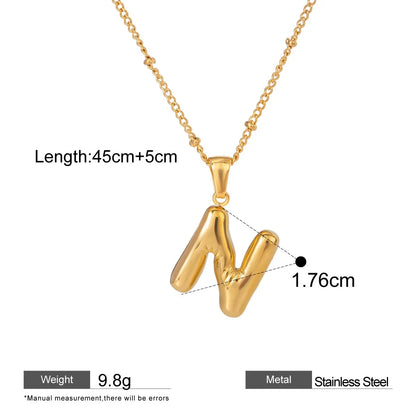 Alphabet Pendant Necklaces — dimensions and size reference 14