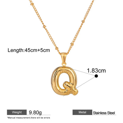 Alphabet Pendant Necklaces — dimensions and size reference 17