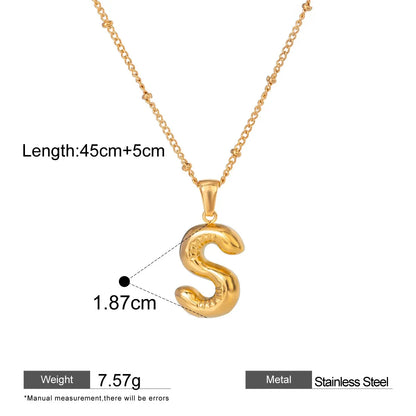 Alphabet Pendant Necklaces — dimensions and size reference 19