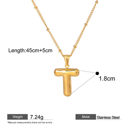 Alphabet Pendant Necklaces — dimensions and size reference 20