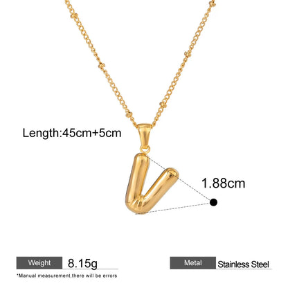 Alphabet Pendant Necklaces — dimensions and size reference 22