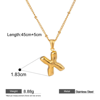 Alphabet Pendant Necklaces — dimensions and size reference 24