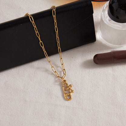Cross Paperclip Chain Necklace — styled view 04