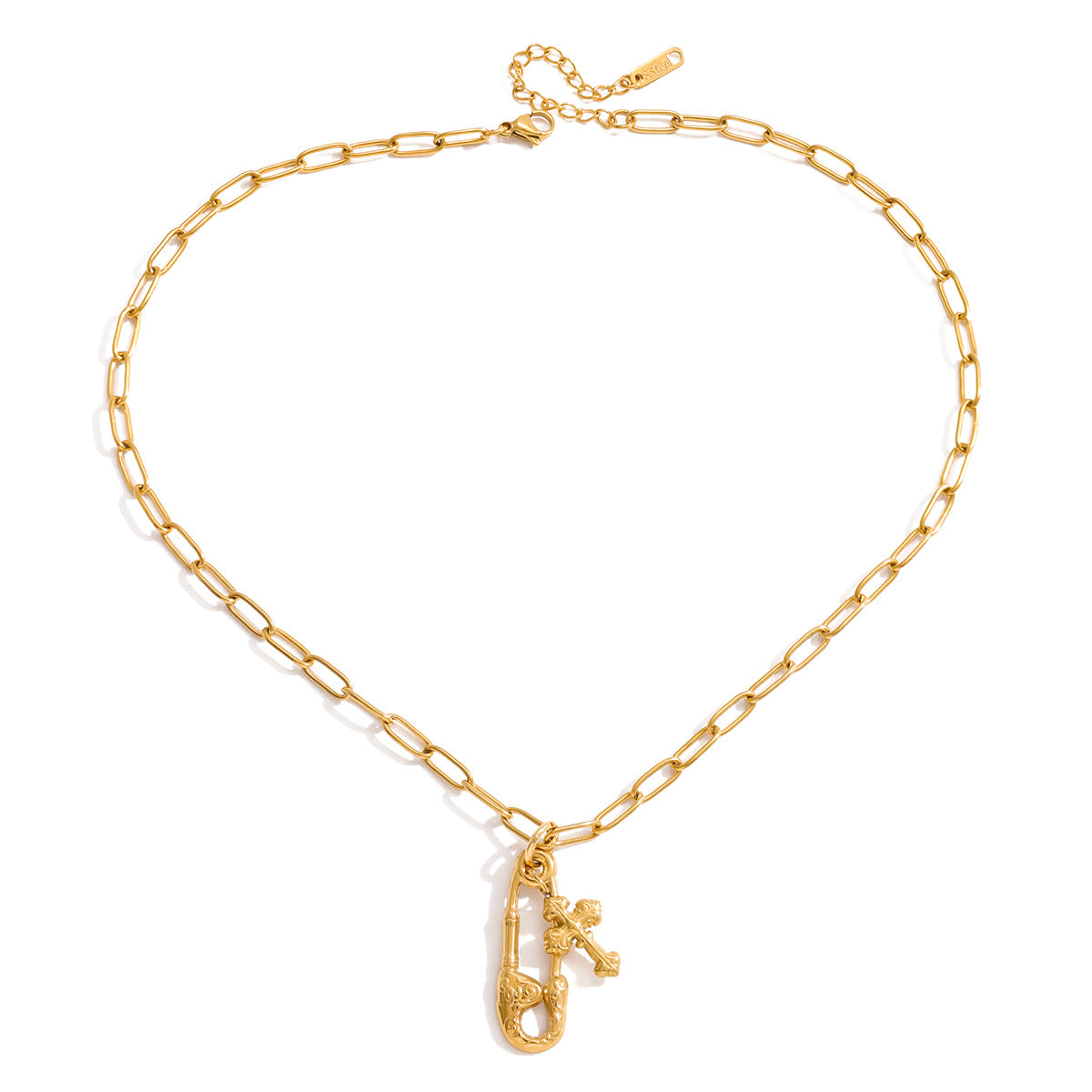 Cross Paperclip Chain Necklace — design overview 05
