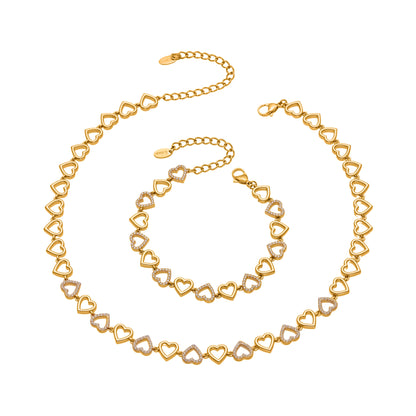 Heart Zircon Necklace and Bracelet — design overview 05