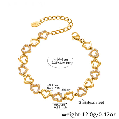 Heart Zircon Necklace and Bracelet — dimensions and size reference 07