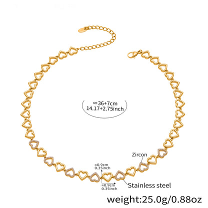 Heart Zircon Necklace and Bracelet — dimensions and size reference 10