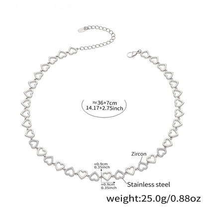 Heart Zircon Necklace and Bracelet — dimensions and size reference 11