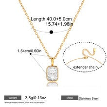 Two-Tone Zircon Pendant Necklace — design overview 01