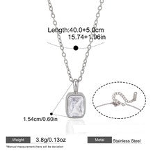 Two-Tone Zircon Pendant Necklace — dimensions and size reference 02