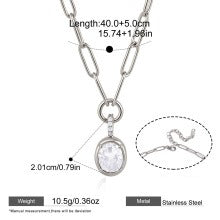 Two-Tone Zircon Pendant Necklace — dimensions and size reference 04