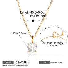 Two-Tone Zircon Pendant Necklace — dimensions and size reference 05