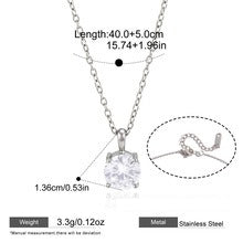 Two-Tone Zircon Pendant Necklace — dimensions and size reference 06