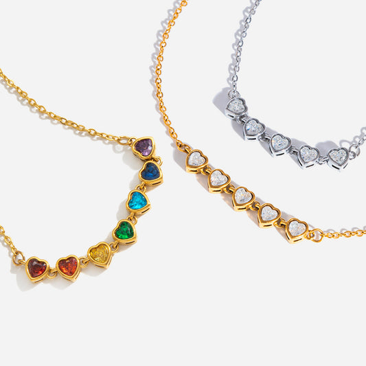 Multicolor Zircon Station Necklace — product view 01