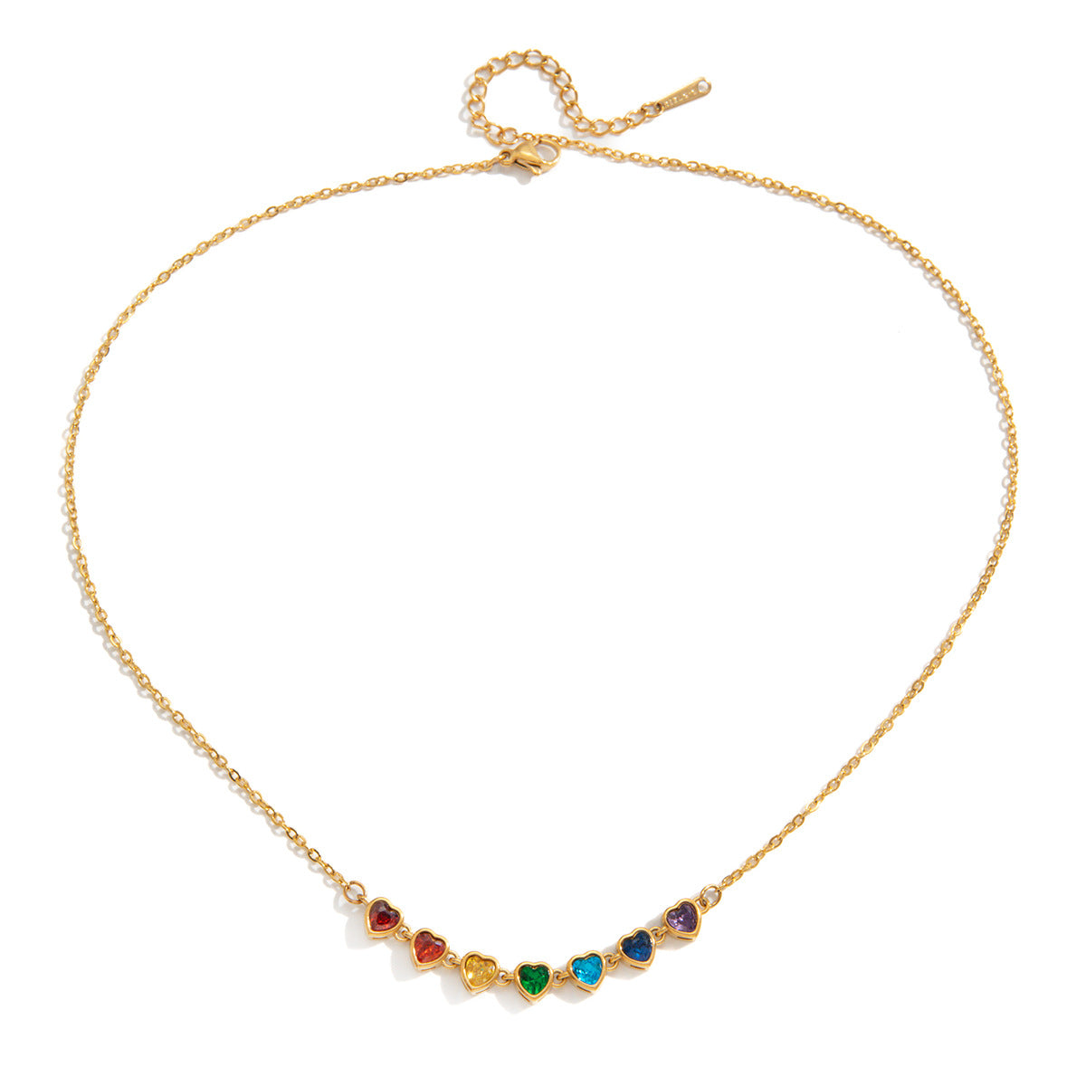 Multicolor Zircon Station Necklace — design overview 05