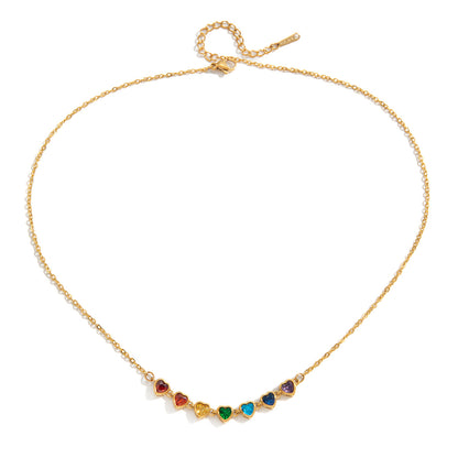 Multicolor Zircon Station Necklace — design overview 05