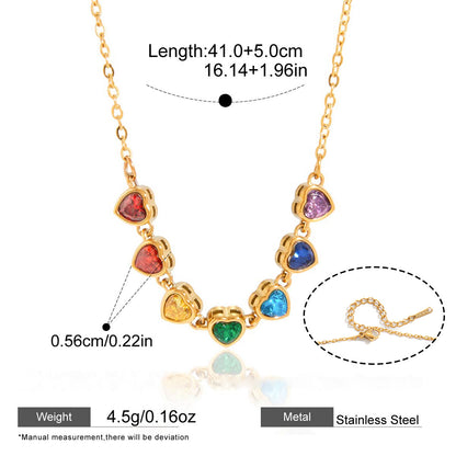 Multicolor Zircon Station Necklace — dimensions and size reference 07