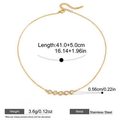 Multicolor Zircon Station Necklace — dimensions and size reference 09