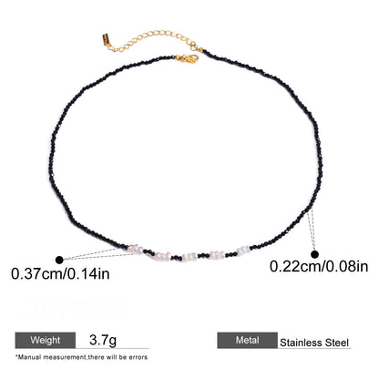Black Heart Natural Stone Layered Necklace — dimensions and size reference 07