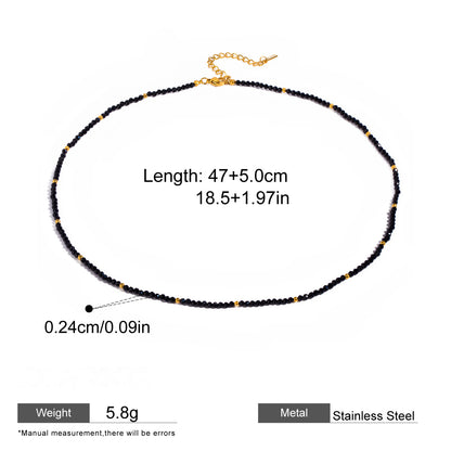 Black Heart Natural Stone Layered Necklace — dimensions and size reference 08