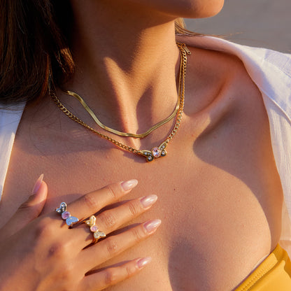 Pink Butterfly Necklace — flat lay 03