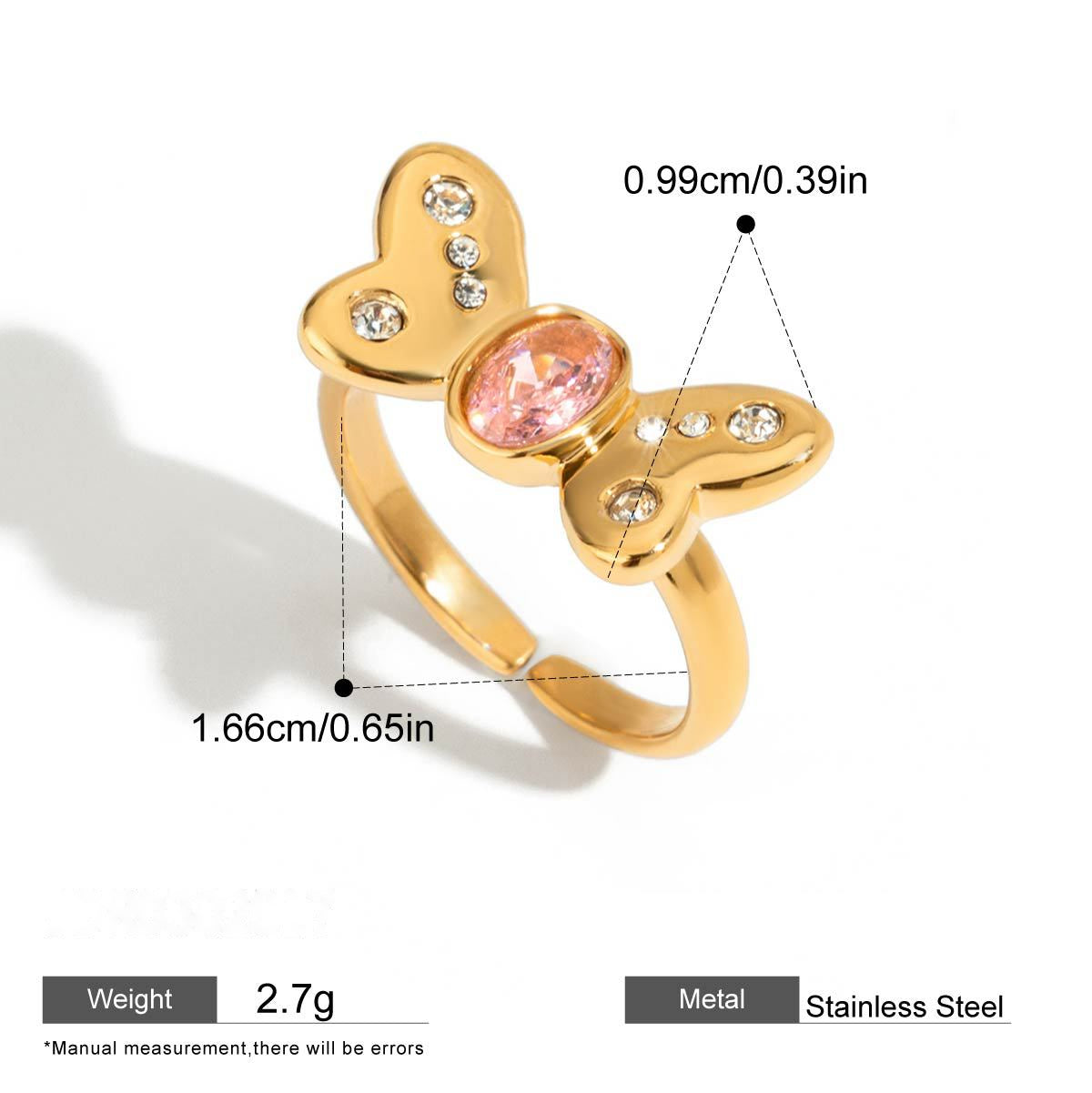 Pink Butterfly Necklace — dimensions and size reference 07
