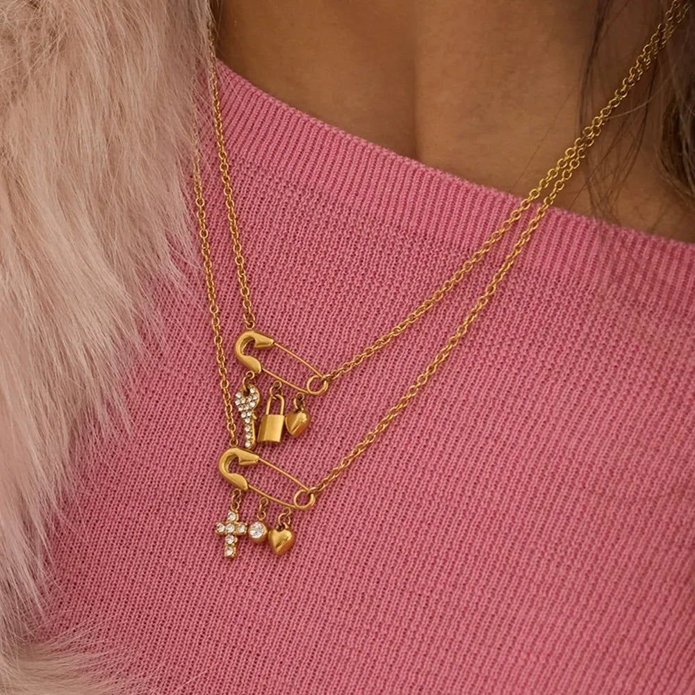 Assorted Charm Layered Necklaces — styled view 02