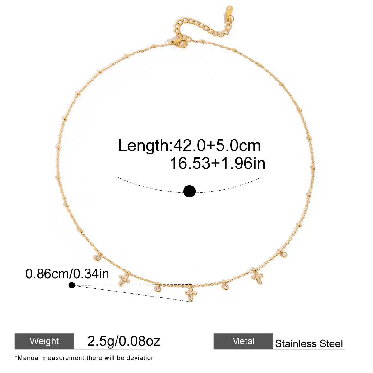 Delicate Charm Station Necklaces — dimensions and size reference 06