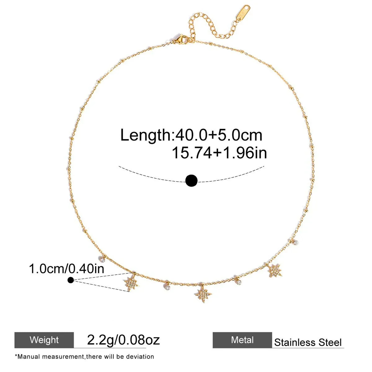 Delicate Charm Station Necklaces — dimensions and size reference 07
