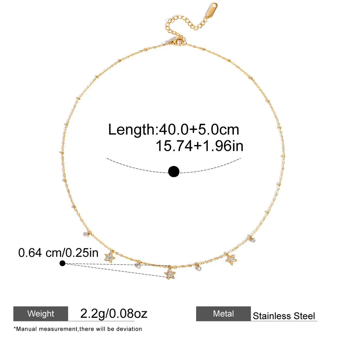 Delicate Charm Station Necklaces — dimensions and size reference 09