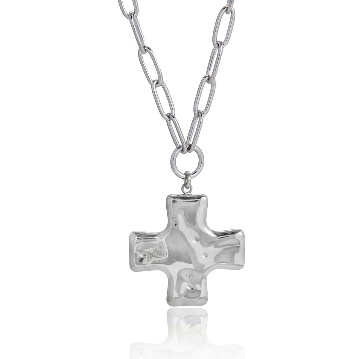 Hammered Cross Pendant Necklace — design overview 05