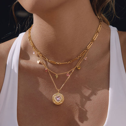 Coin Zircon Pendant Necklaces — styled view 04