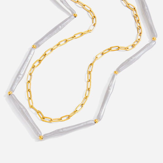 Pearl Bar Layered Necklace — product view 01