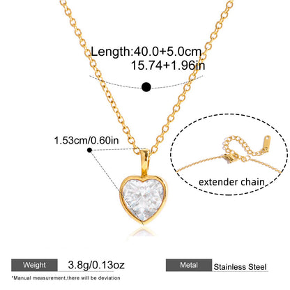 Gold-Tone Zircon Pendant Necklace — dimensions and size reference 04