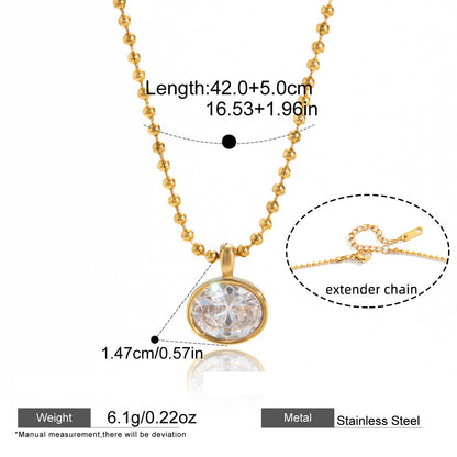 Gold-Tone Zircon Pendant Necklace — dimensions and size reference 05