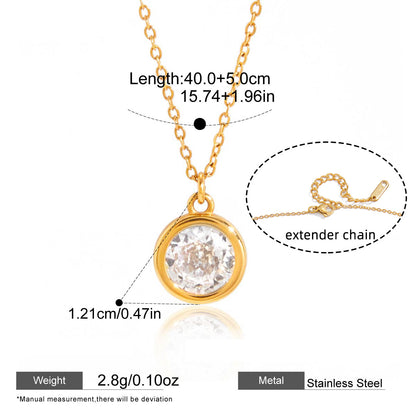 Gold-Tone Zircon Pendant Necklace — dimensions and size reference 07