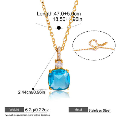 Gold-Tone Zircon Pendant Necklace — dimensions and size reference 08