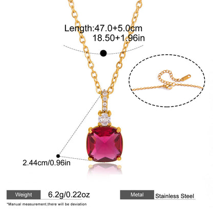 Gold-Tone Zircon Pendant Necklace — dimensions and size reference 10