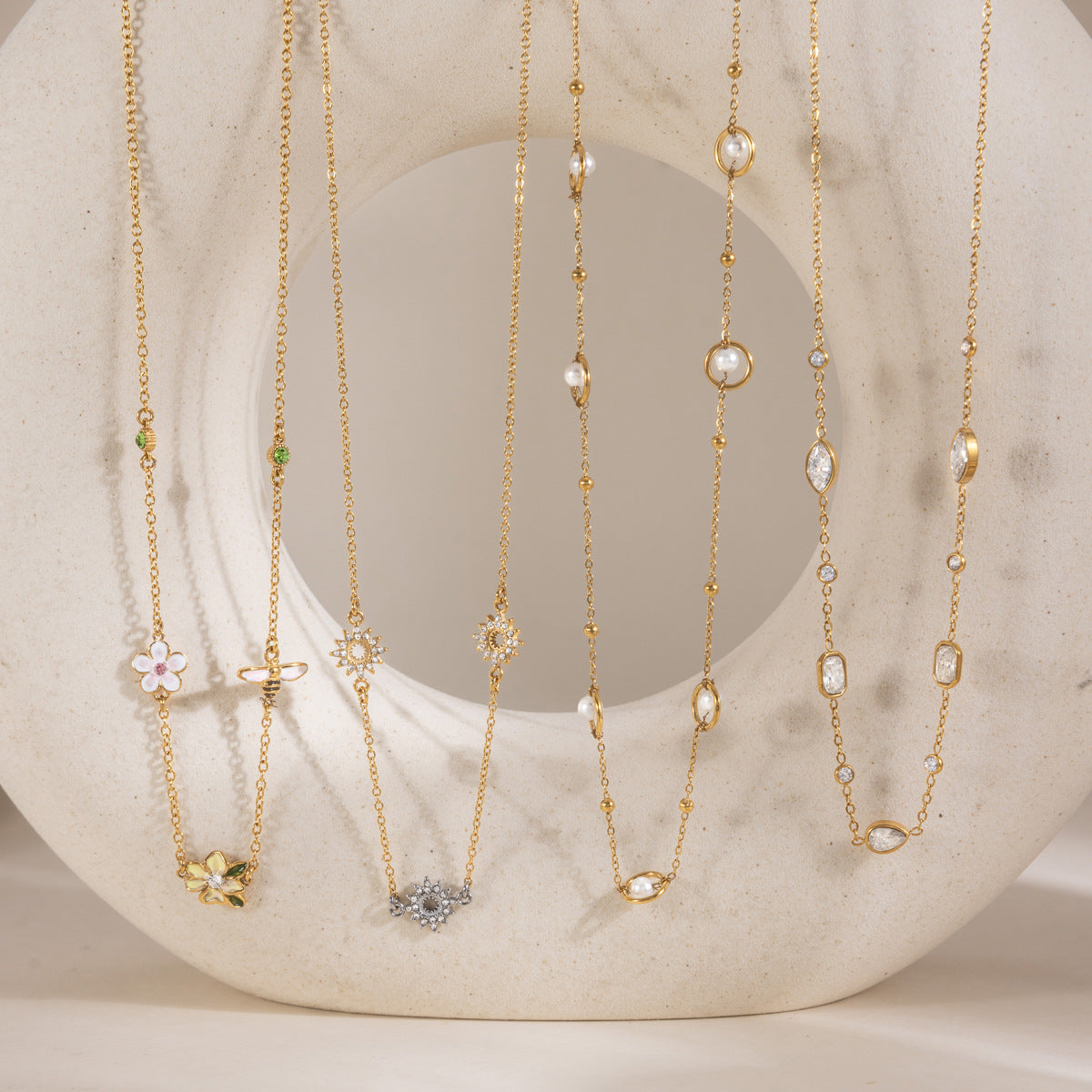 Delicate Charm Layered Necklaces — flat lay 03