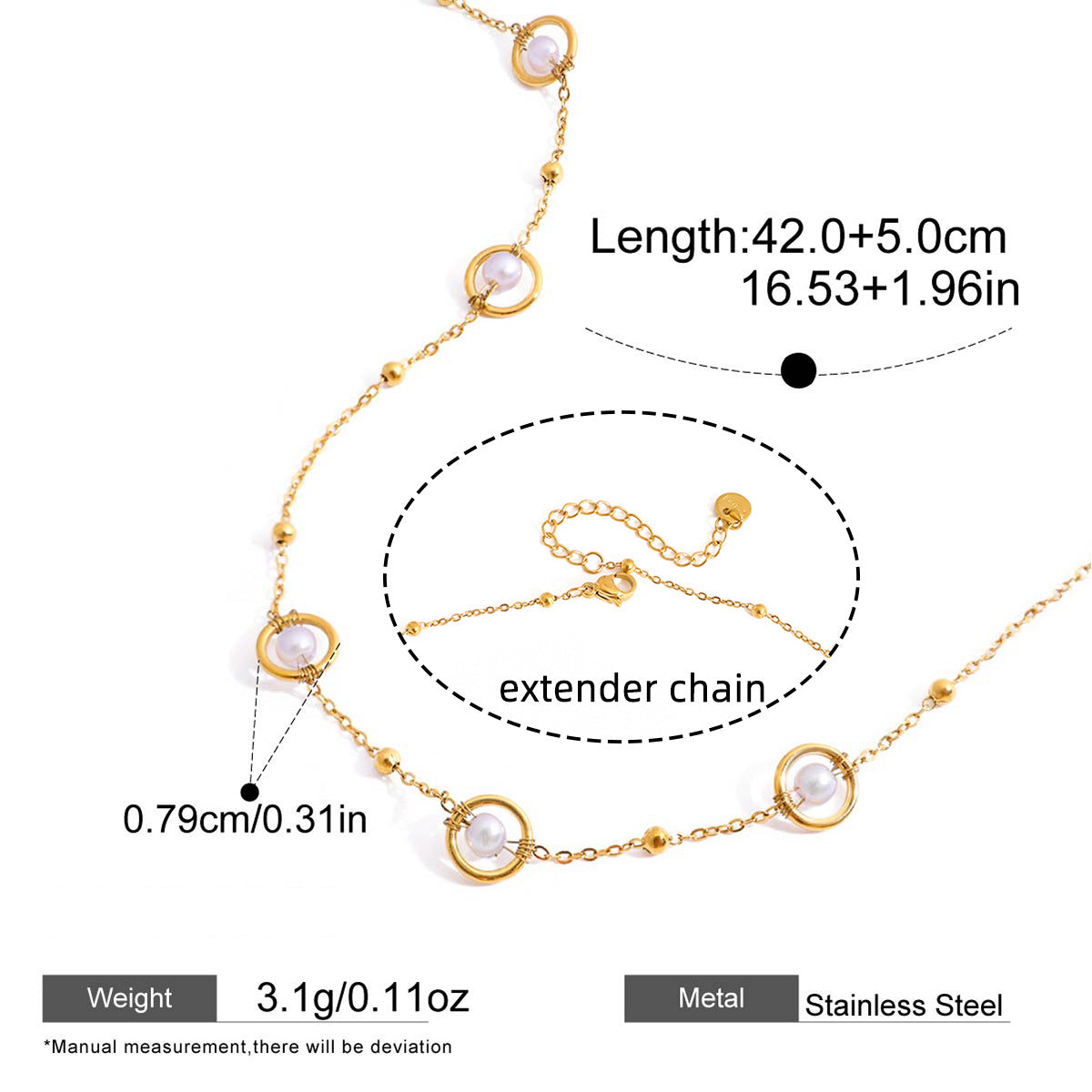Delicate Charm Layered Necklaces — dimensions and size reference 06
