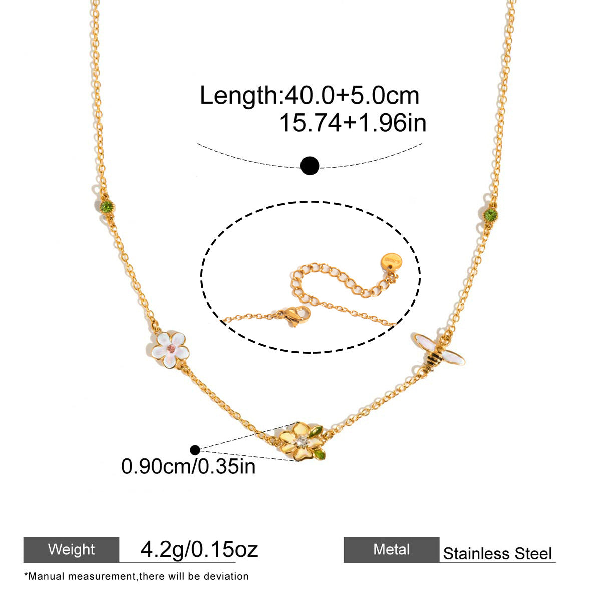 Delicate Charm Layered Necklaces — dimensions and size reference 07