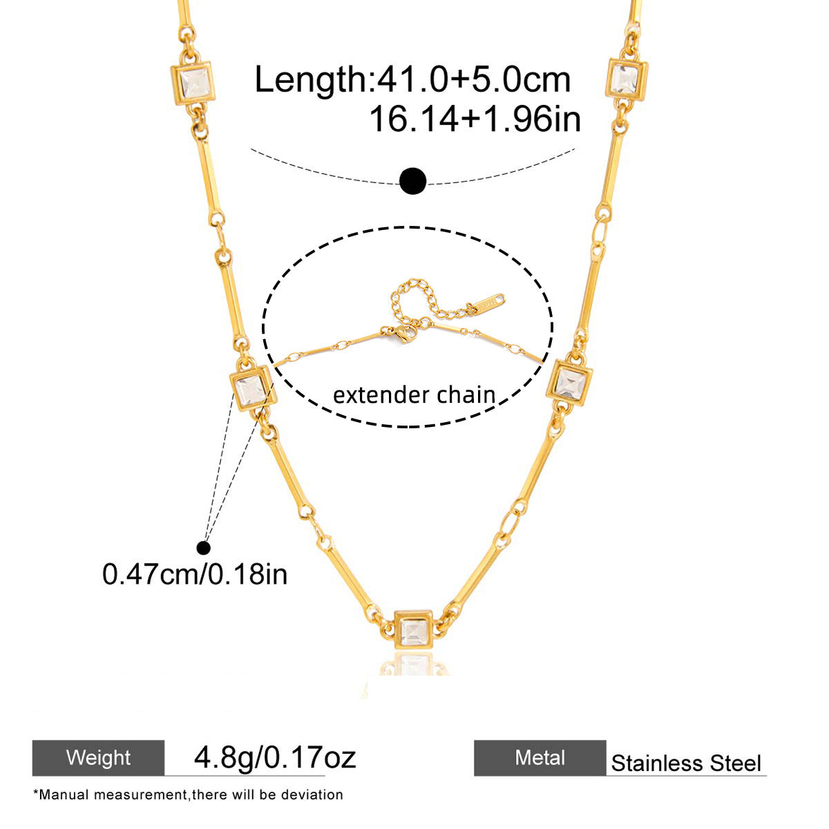 Delicate Charm Layered Necklaces — dimensions and size reference 09