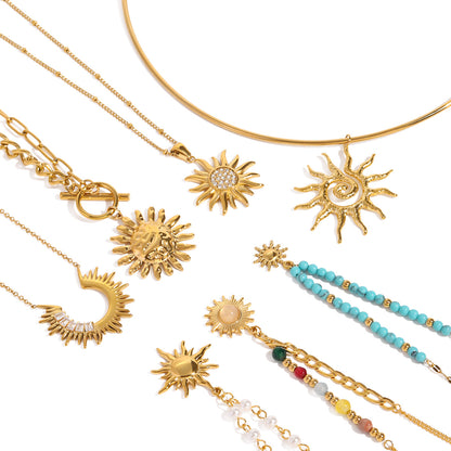 Sunburst Pendant Necklaces — product view 01