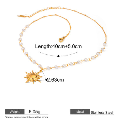 Sunburst Pendant Necklaces — dimensions and size reference 12