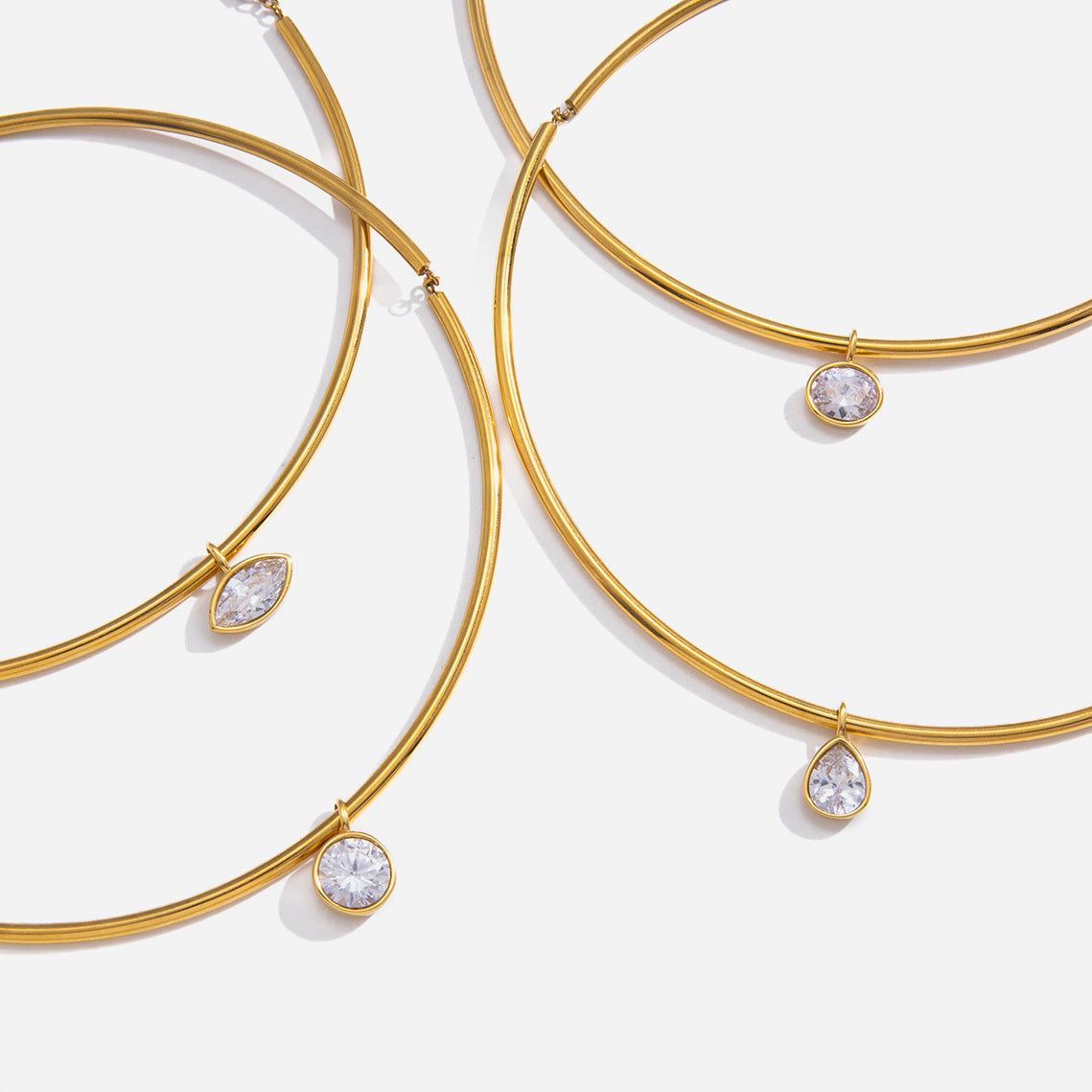 Zircon Choker Necklaces — product view 01