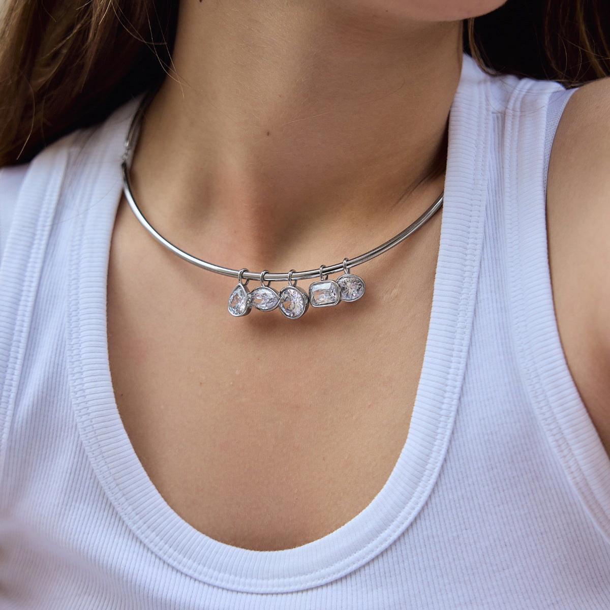 Zircon Choker Necklaces — styled view 04