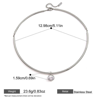 Zircon Choker Necklaces — dimensions and size reference 07